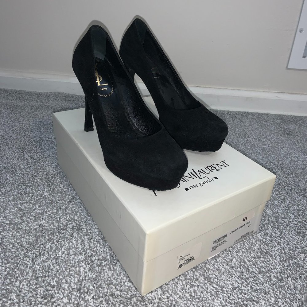 YSL Gisele Suede Platform Pumps